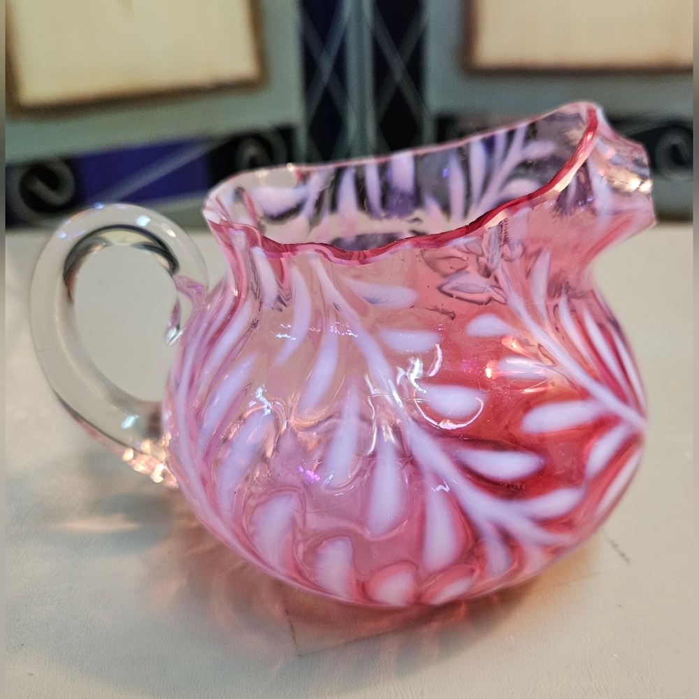 Cranberry Fenton/L E Smith Glass Creamer
